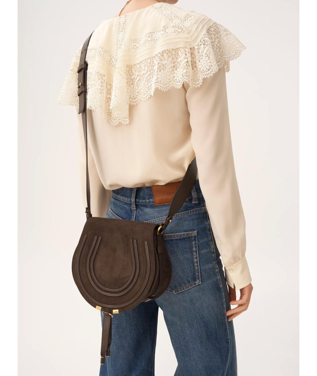 CHLOE Коричневая замшевая сумка через плечо, фото 2