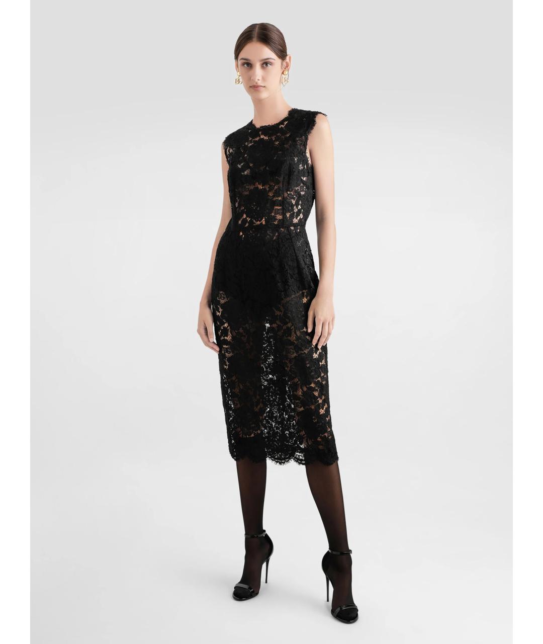 DOLCE&GABBANA Черное вискозное вечернее платье, фото 2