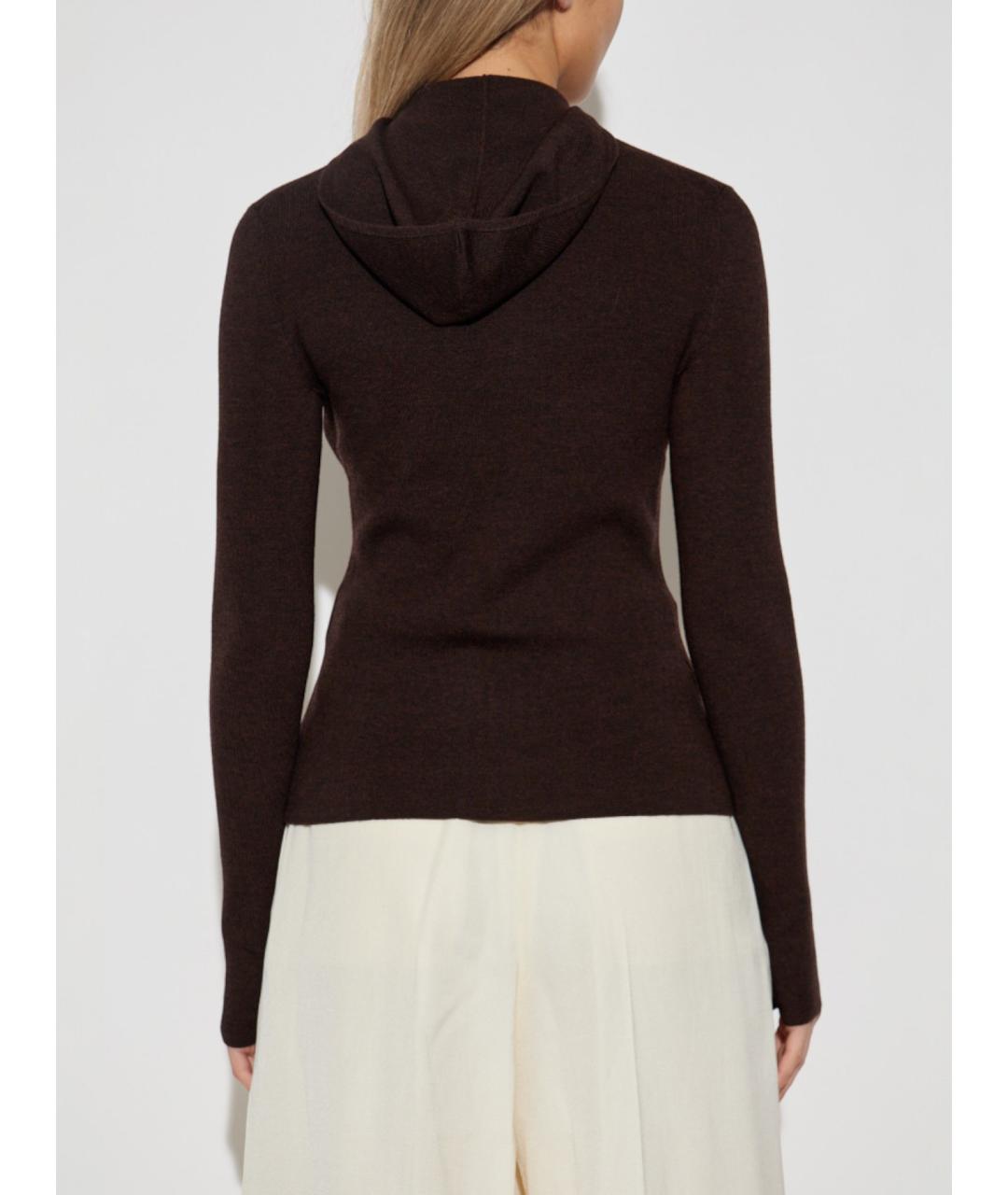 VICTORIA BECKHAM Коричневый шерстяной кардиган, фото 4