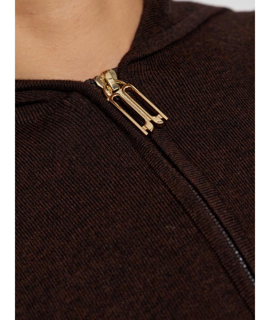 VICTORIA BECKHAM Коричневый шерстяной кардиган, фото 5