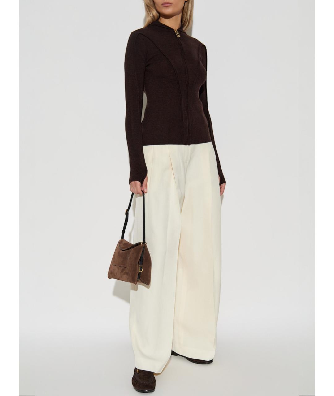 VICTORIA BECKHAM Коричневый шерстяной кардиган, фото 2
