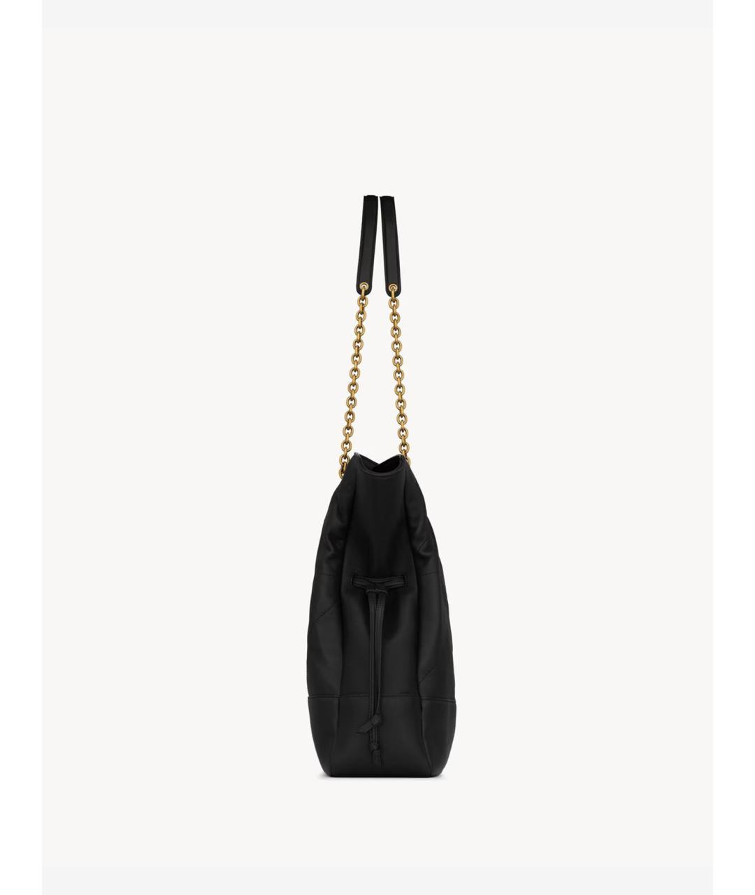 SAINT LAURENT Черная кожаная сумка тоут, фото 3
