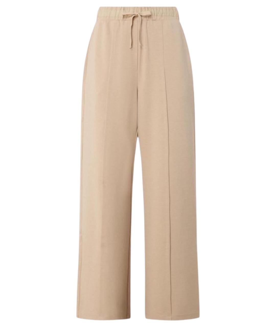 WEEKEND MAX MARA Бежевые хлопковые прямые брюки, фото 1