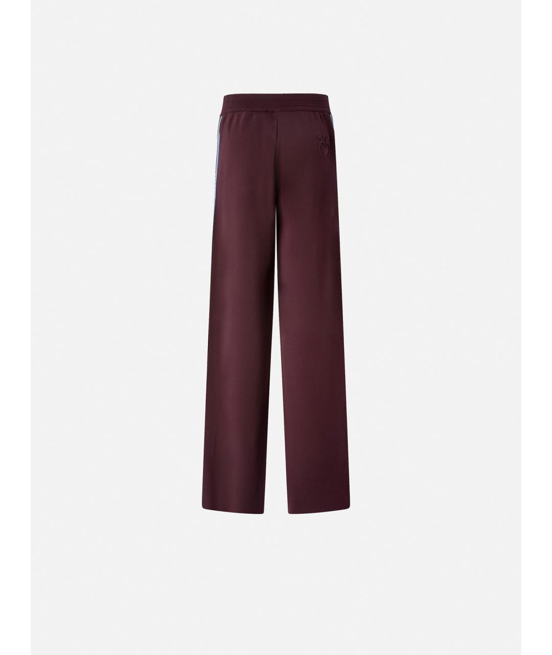 PINKO Бордовые вискозные прямые брюки, фото 6