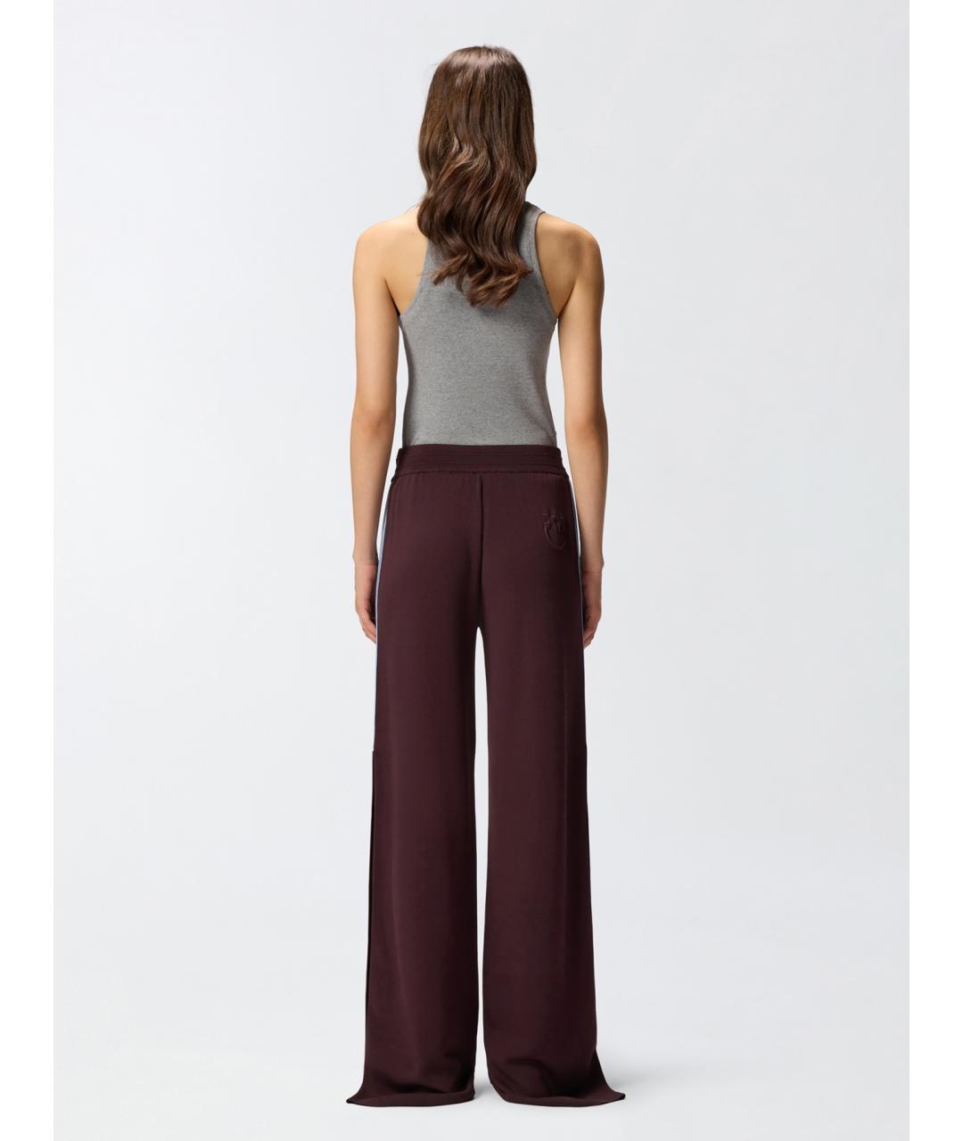 PINKO Бордовые вискозные прямые брюки, фото 4