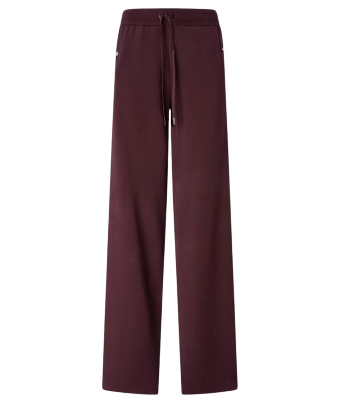 PINKO Бордовые вискозные прямые брюки, фото 1