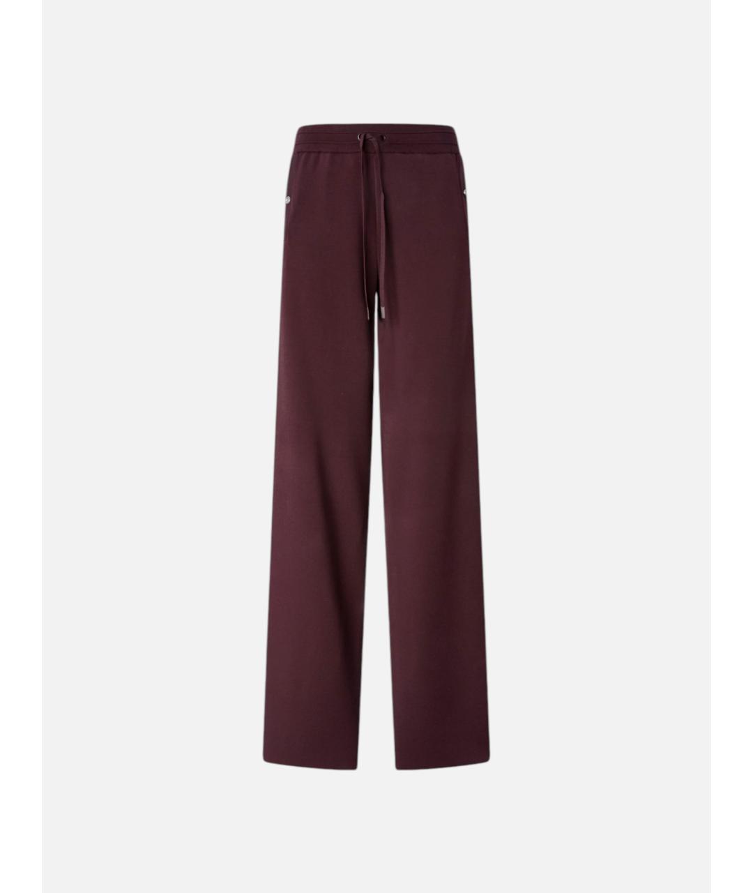 PINKO Бордовые вискозные прямые брюки, фото 7