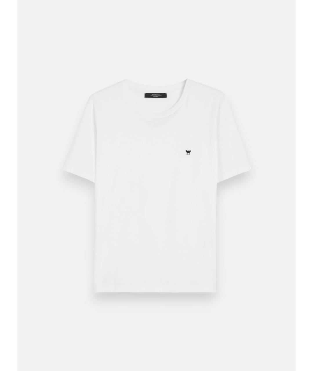 WEEKEND MAX MARA Белая хлопковая футболка, фото 6