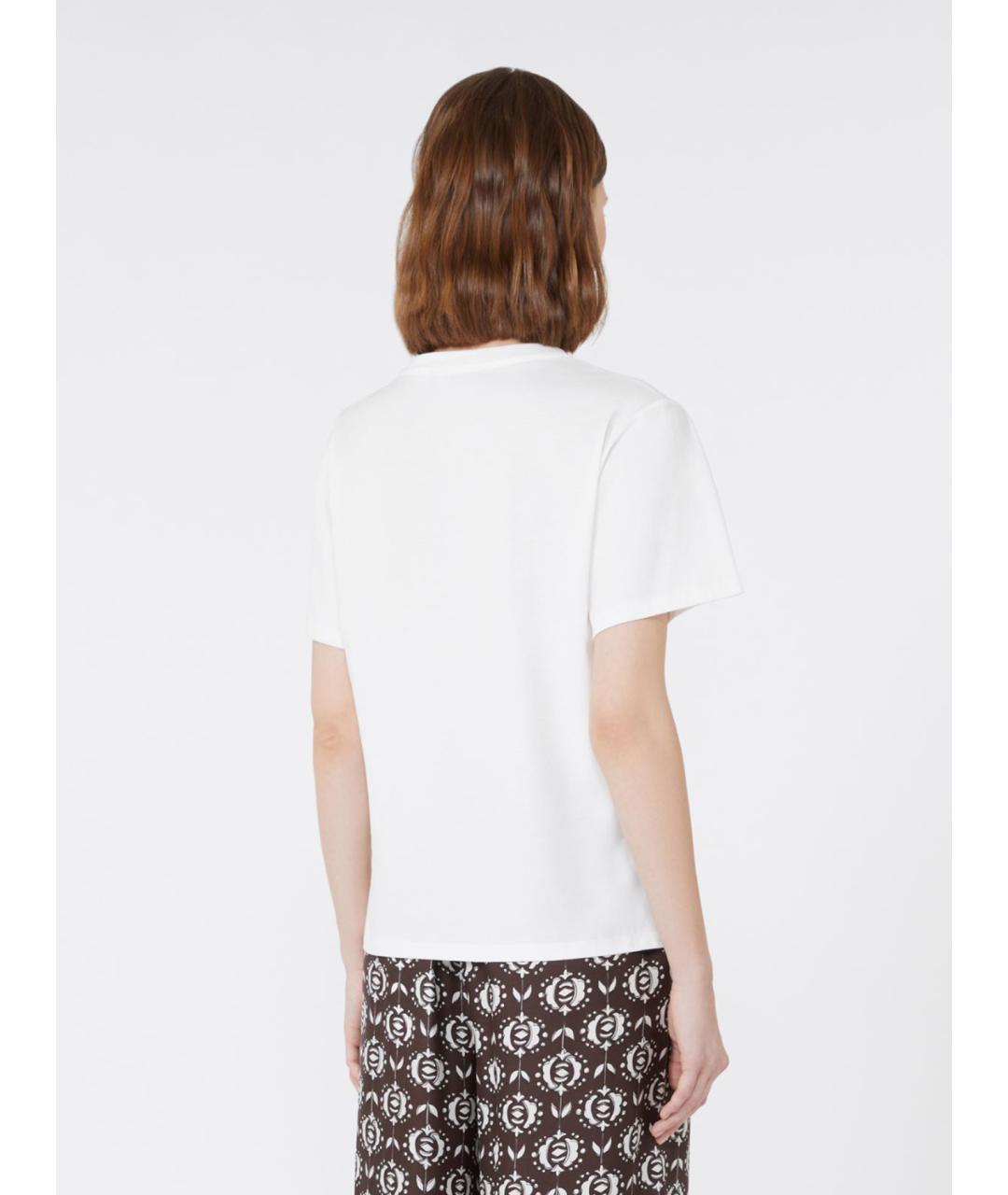 WEEKEND MAX MARA Белая хлопковая футболка, фото 4
