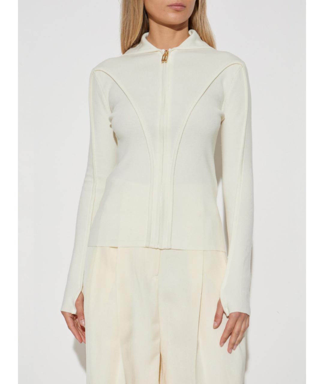 VICTORIA BECKHAM Белый шерстяной кардиган, фото 3