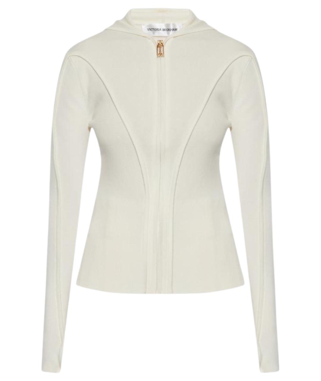 VICTORIA BECKHAM Белый шерстяной кардиган, фото 1