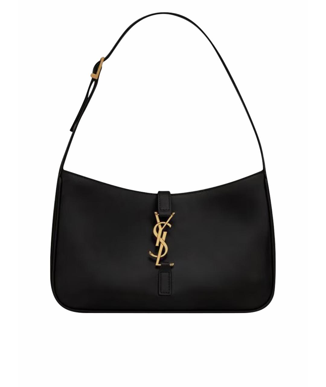 SAINT LAURENT Черная кожаная сумка через плечо, фото 1