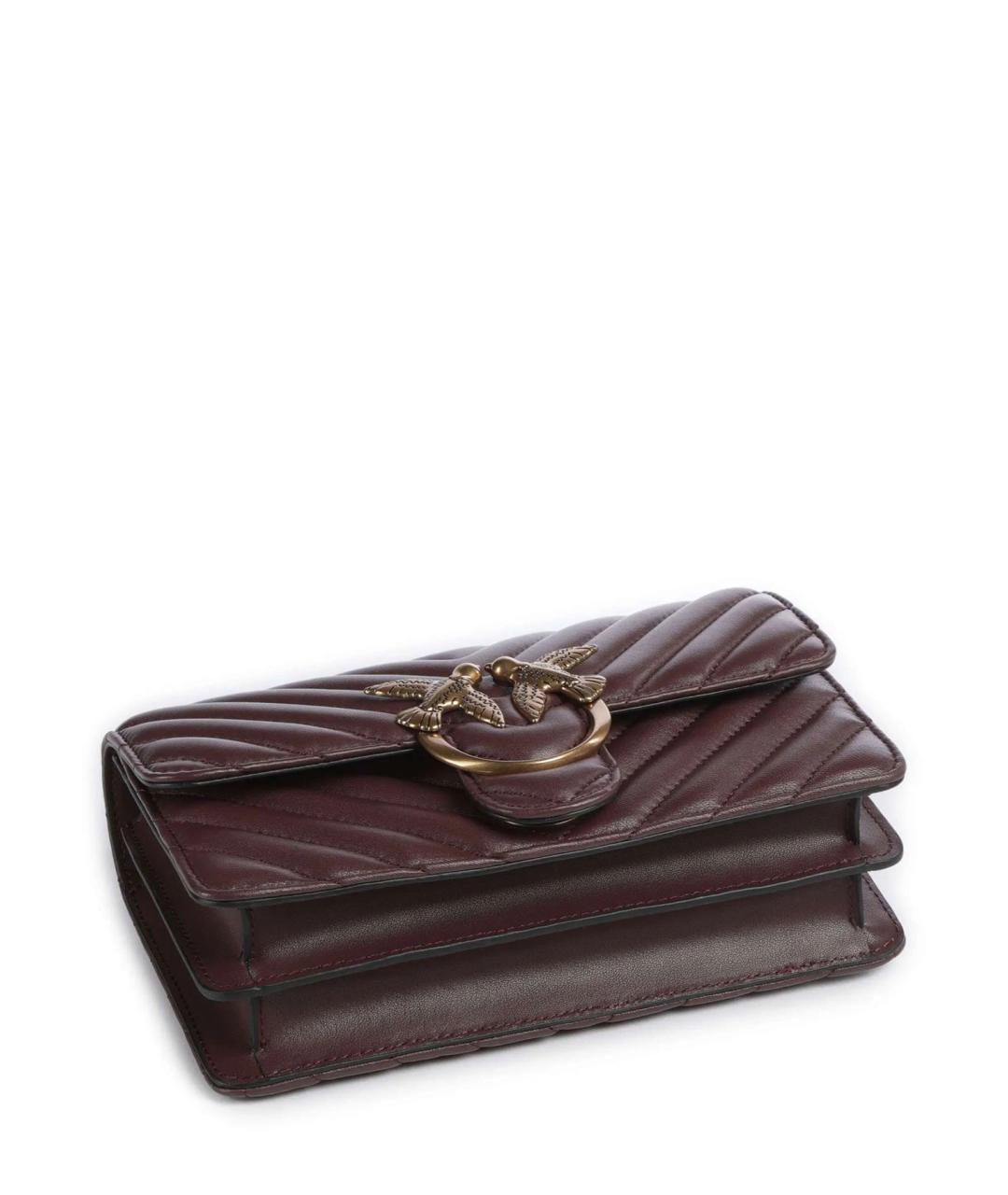 PINKO Фиолетовая кожаная сумка через плечо, фото 4