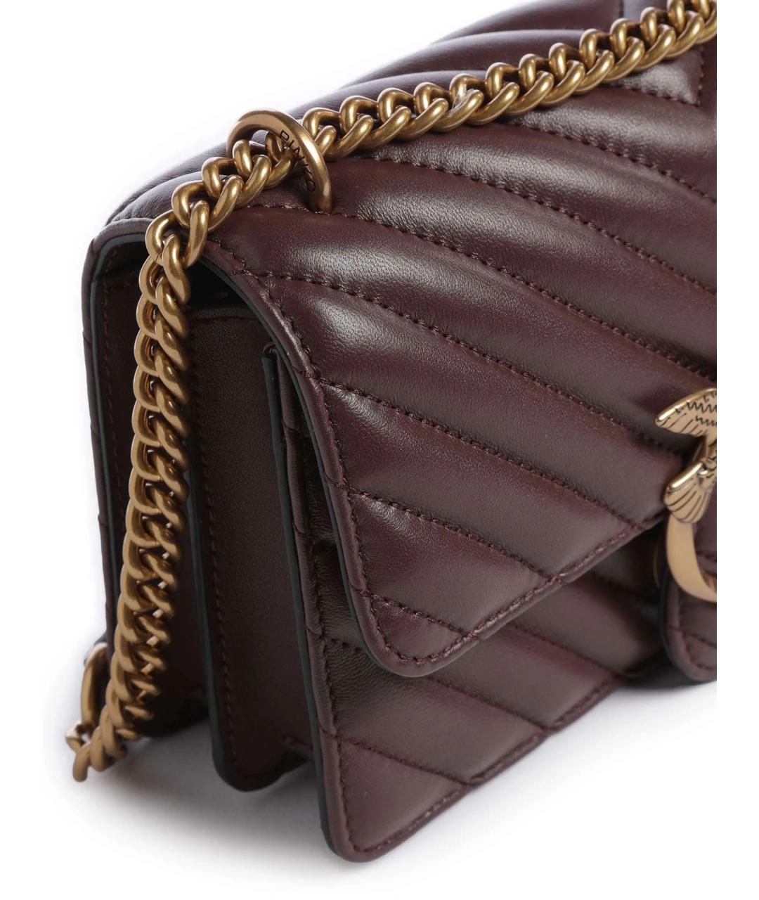 PINKO Фиолетовая кожаная сумка через плечо, фото 5