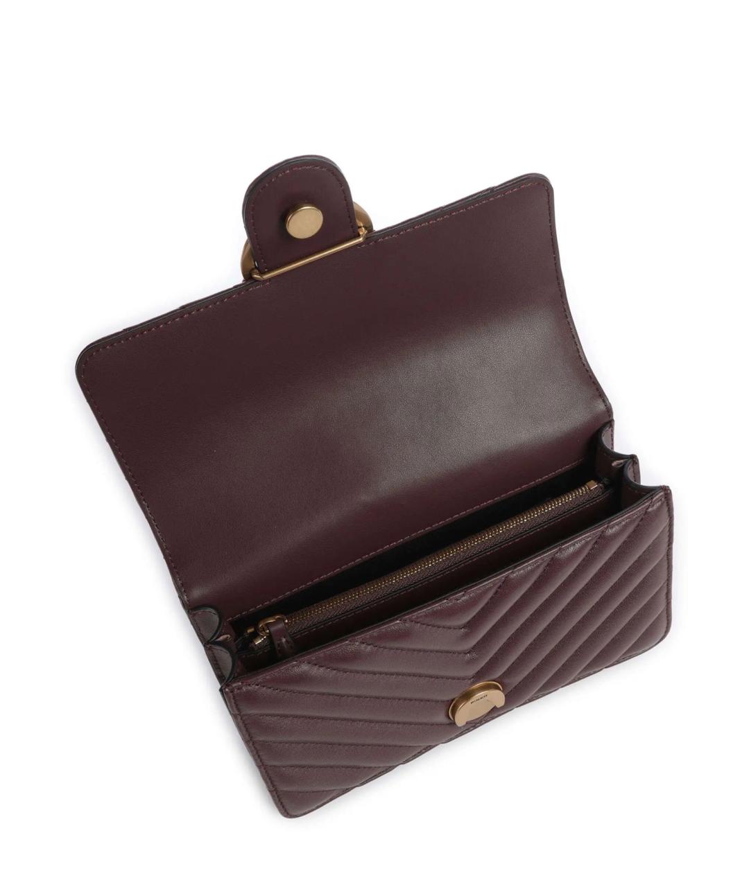 PINKO Фиолетовая кожаная сумка через плечо, фото 3