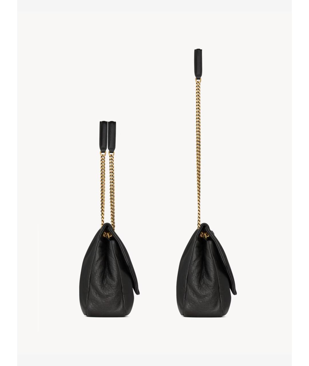 SAINT LAURENT Черная кожаная сумка через плечо, фото 2