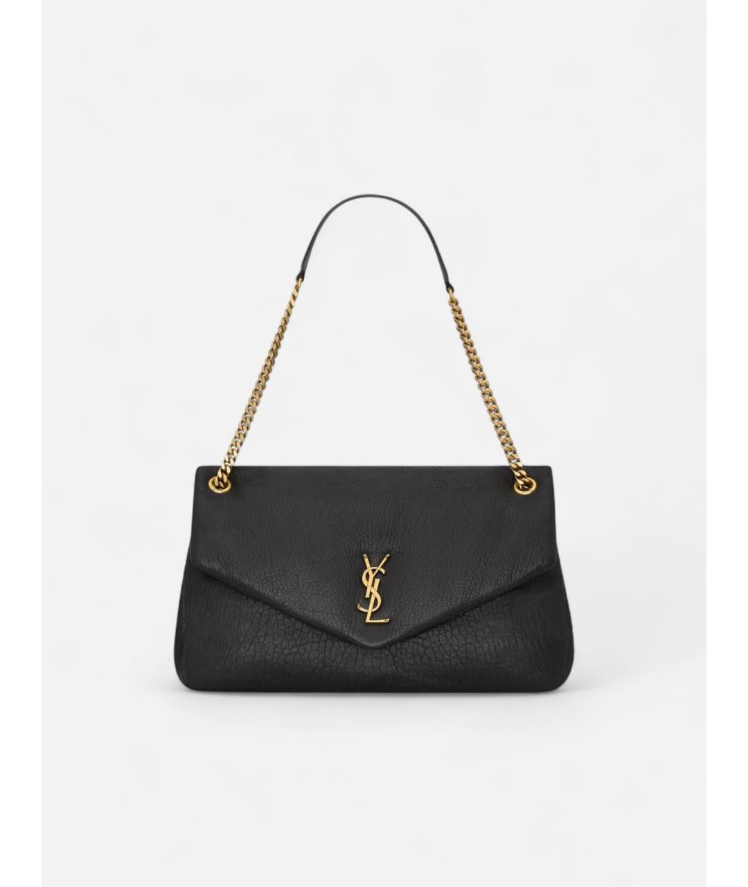 SAINT LAURENT Черная кожаная сумка через плечо, фото 4