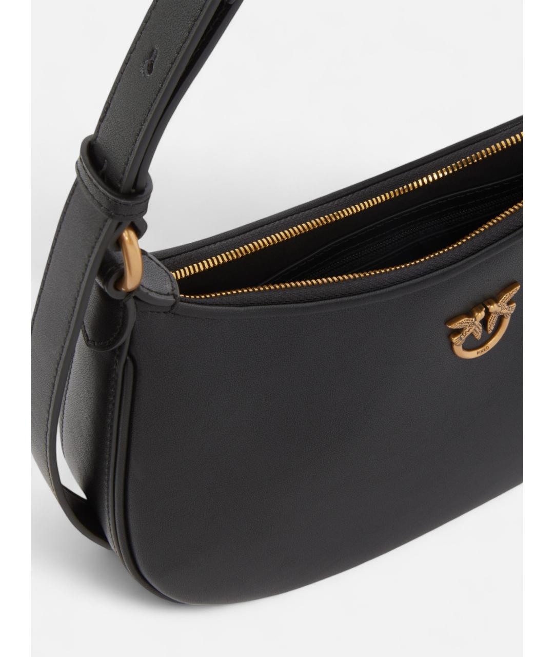 PINKO Черная кожаная сумка через плечо, фото 6