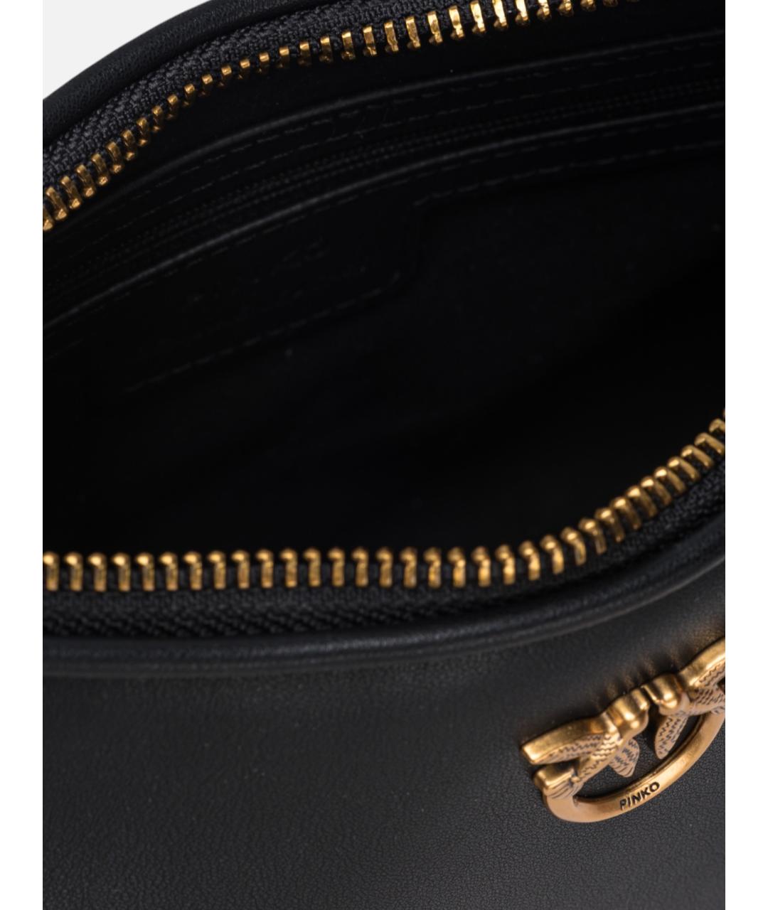 PINKO Черная кожаная сумка через плечо, фото 7
