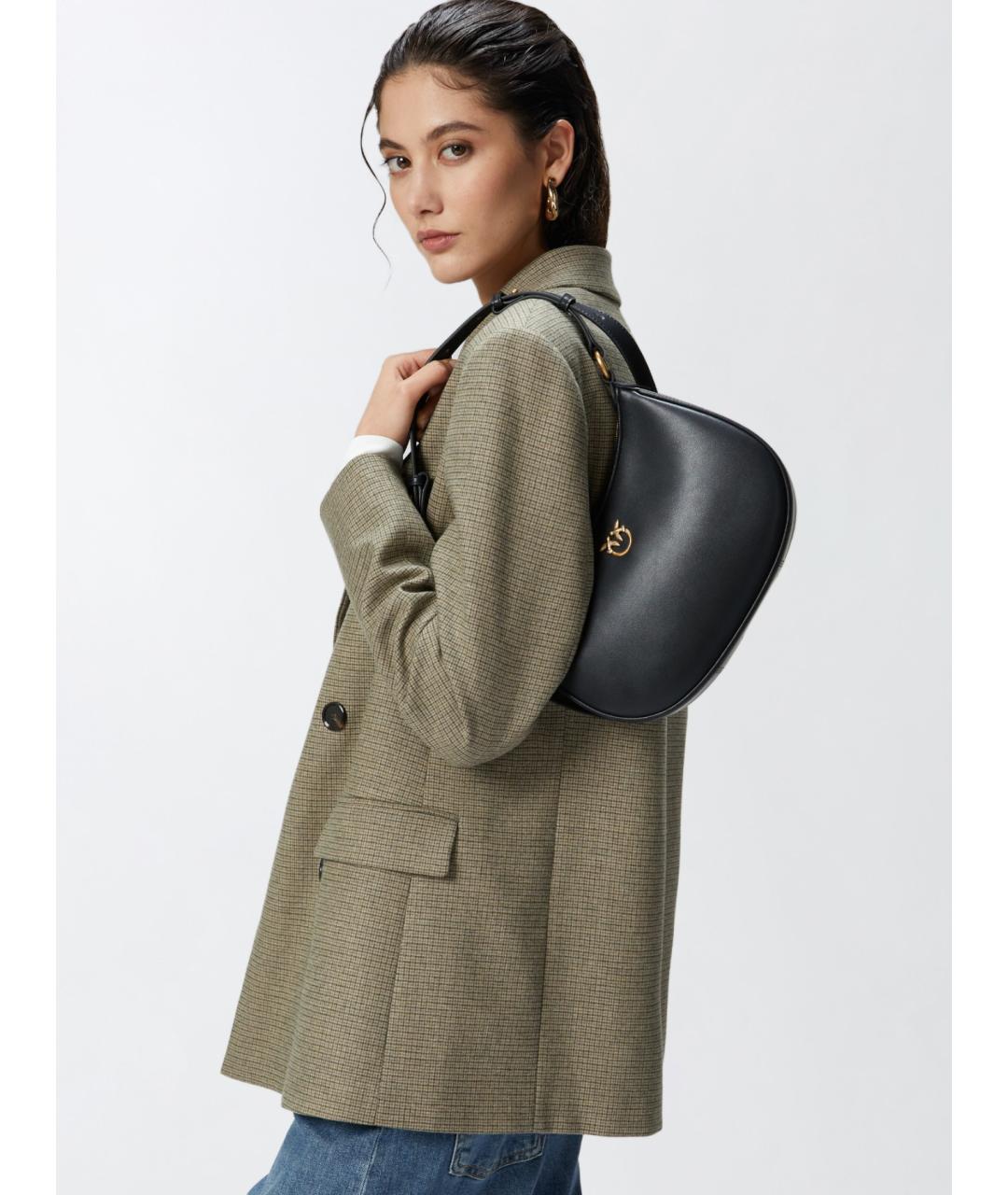 PINKO Черная кожаная сумка через плечо, фото 2