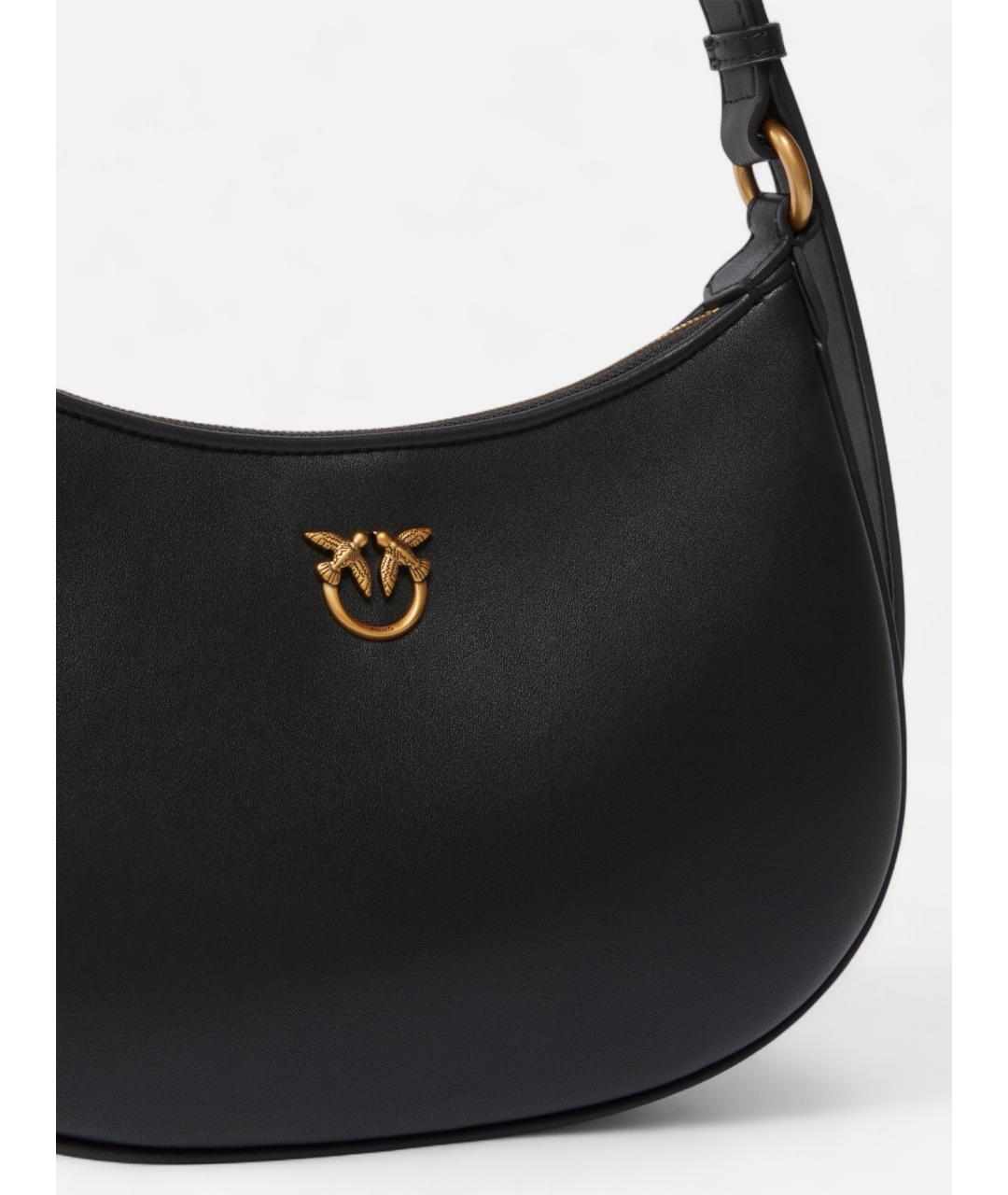 PINKO Черная кожаная сумка через плечо, фото 5