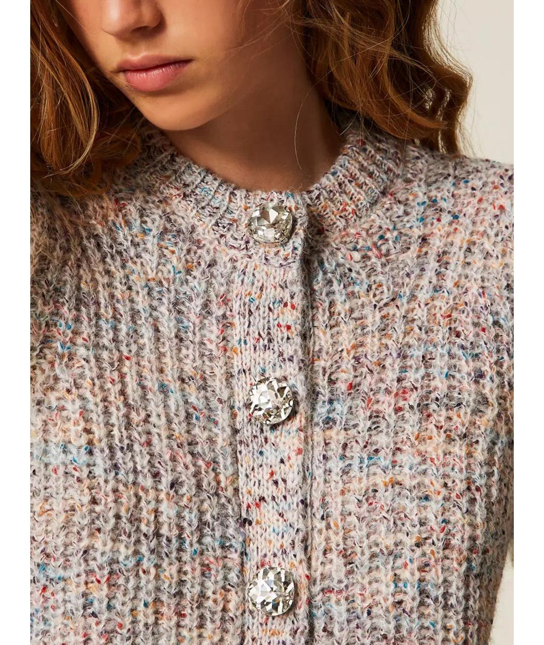 TWIN-SET Мульти шерстяной кардиган, фото 6
