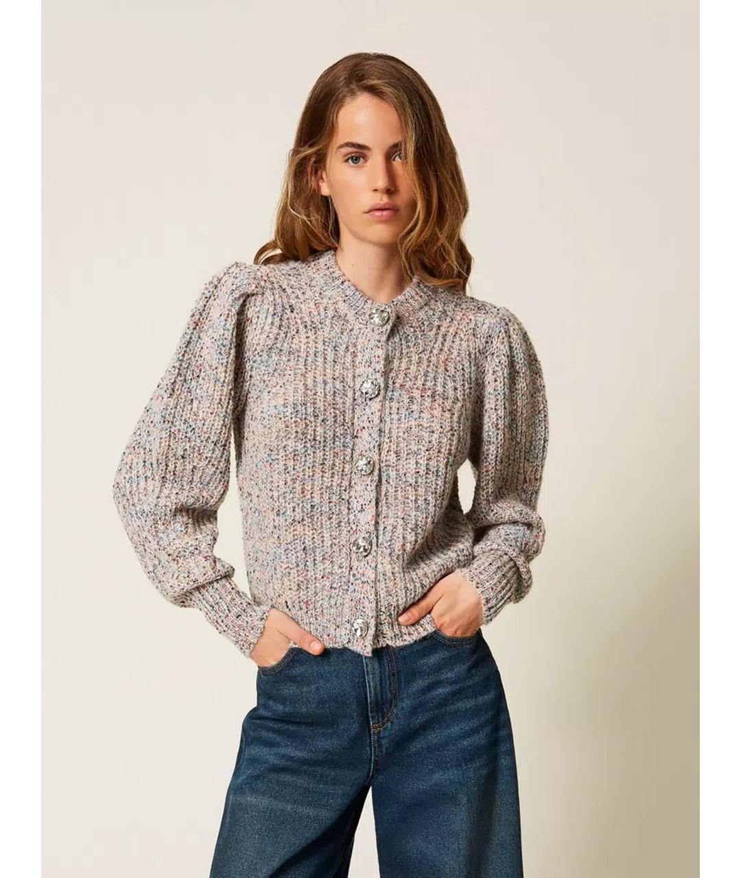 TWIN-SET Мульти шерстяной кардиган, фото 3