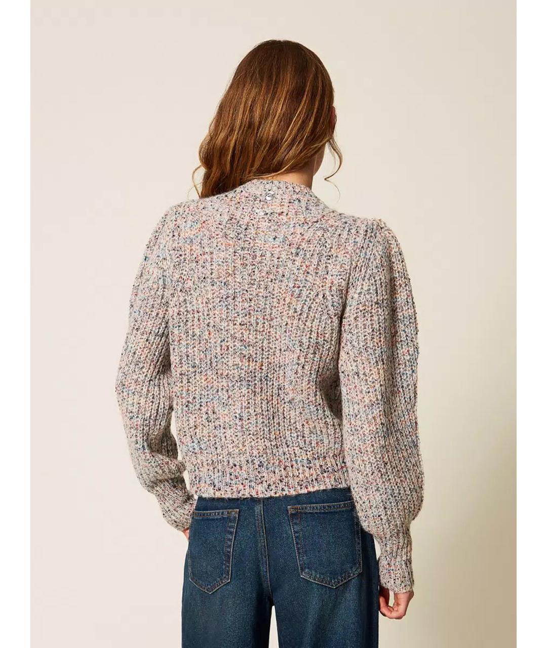TWIN-SET Мульти шерстяной кардиган, фото 5