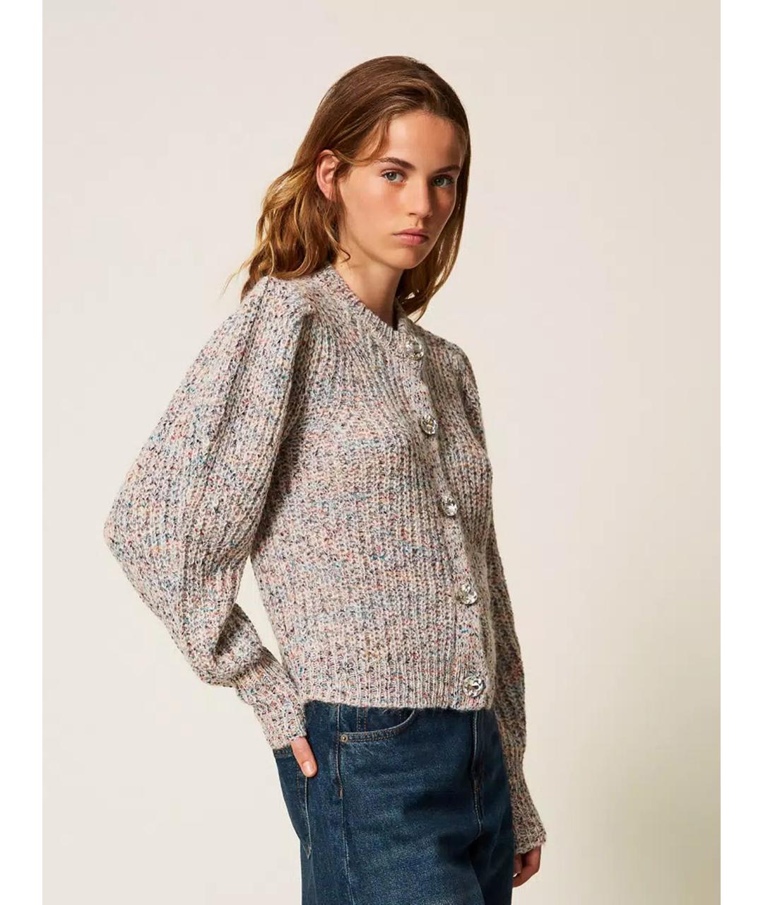 TWIN-SET Мульти шерстяной кардиган, фото 4