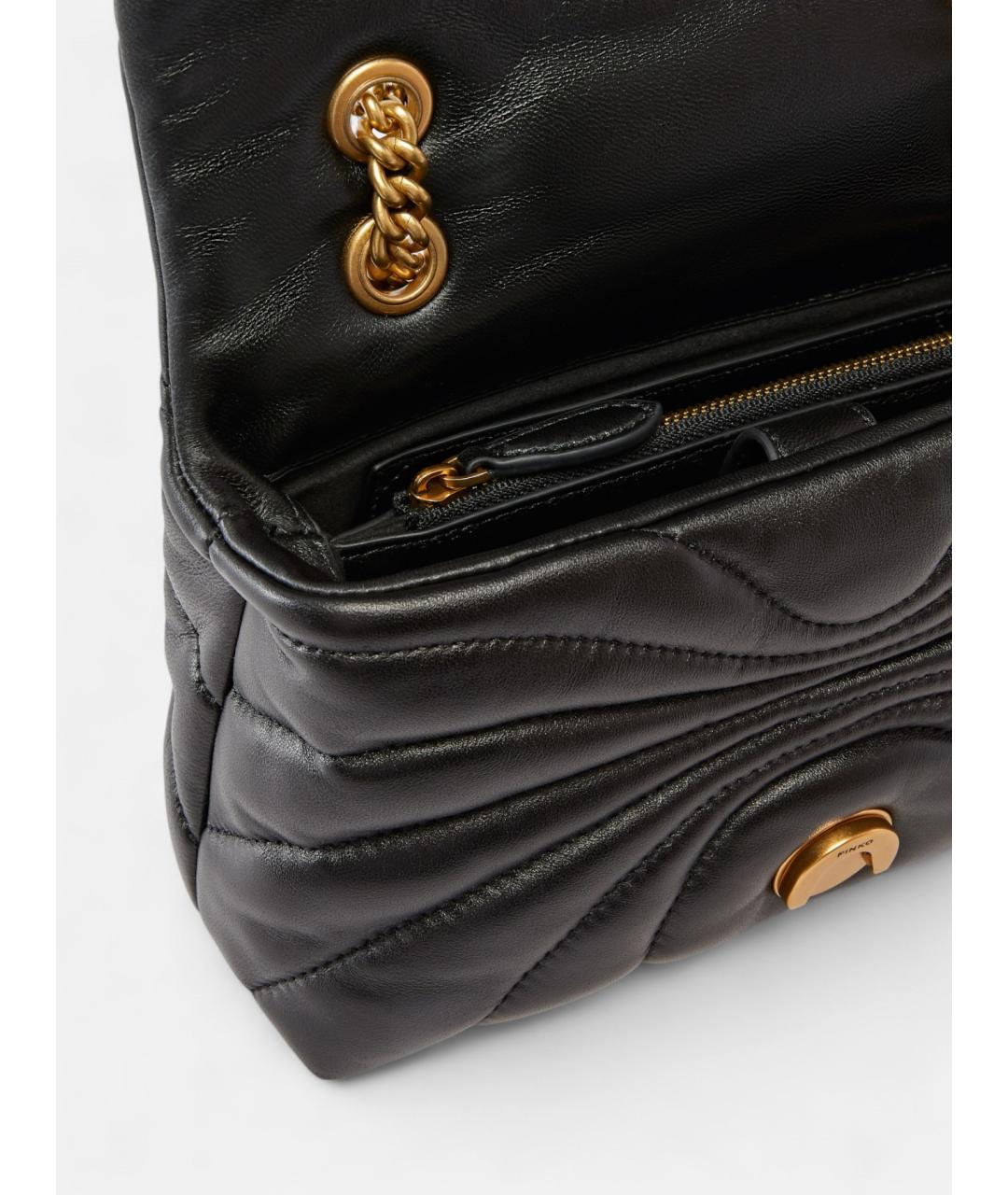 PINKO Черная кожаная сумка через плечо, фото 4