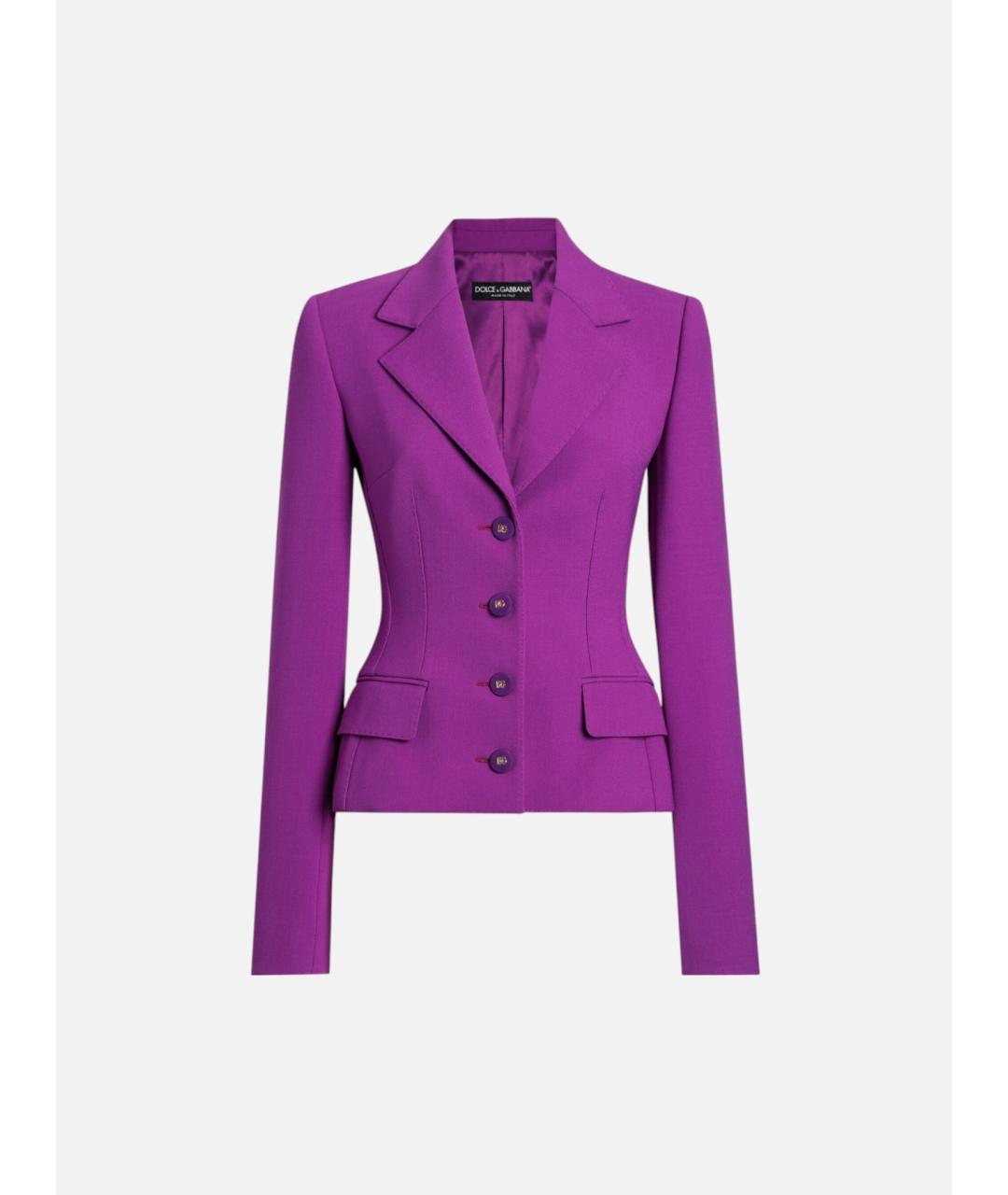 DOLCE&GABBANA Фиолетовый шерстяной жакет/пиджак, фото 5