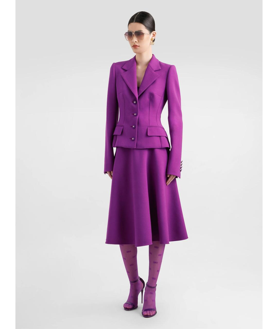 DOLCE&GABBANA Фиолетовый шерстяной жакет/пиджак, фото 2