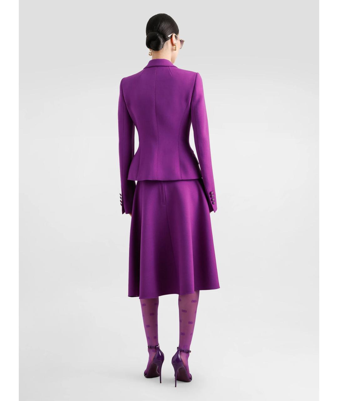 DOLCE&GABBANA Фиолетовый шерстяной жакет/пиджак, фото 4