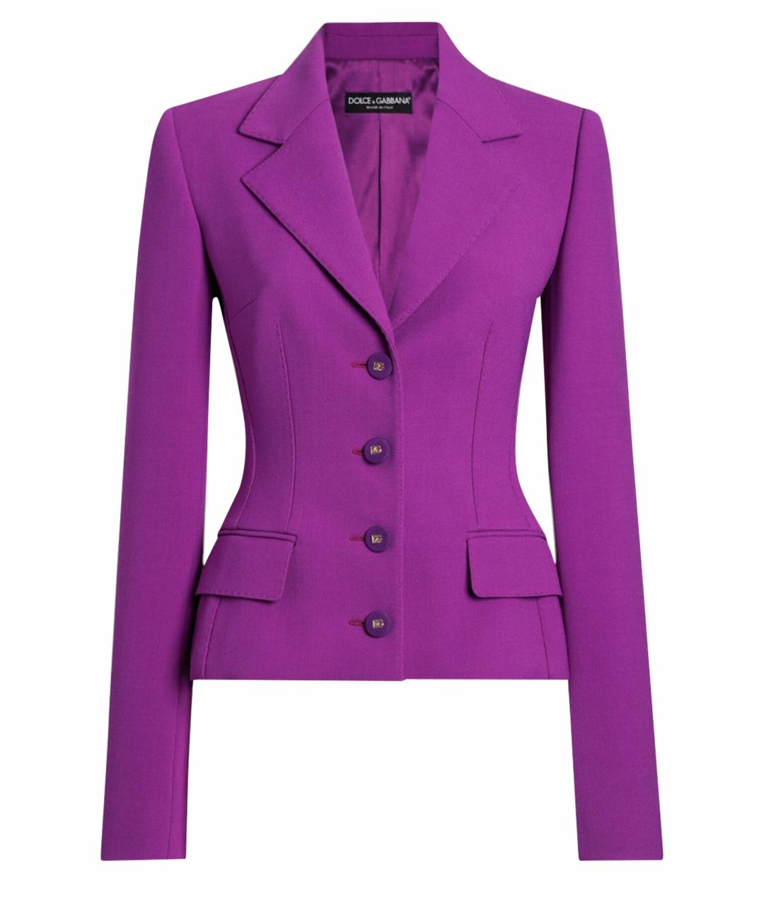DOLCE&GABBANA Фиолетовый шерстяной жакет/пиджак, фото 1