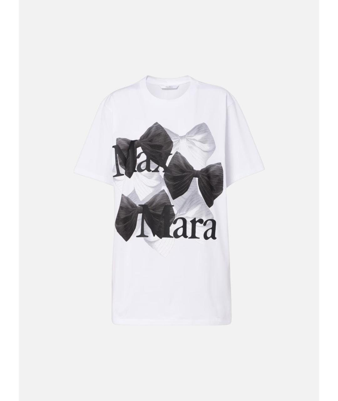 MAX MARA Белая хлопковая футболка, фото 5