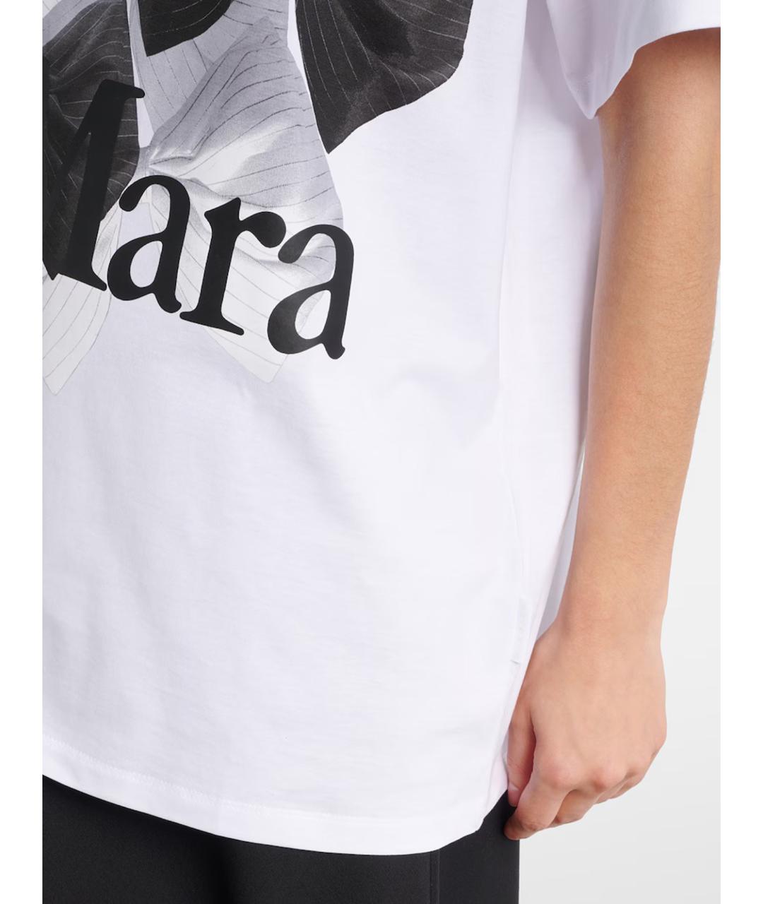MAX MARA Белая хлопковая футболка, фото 4