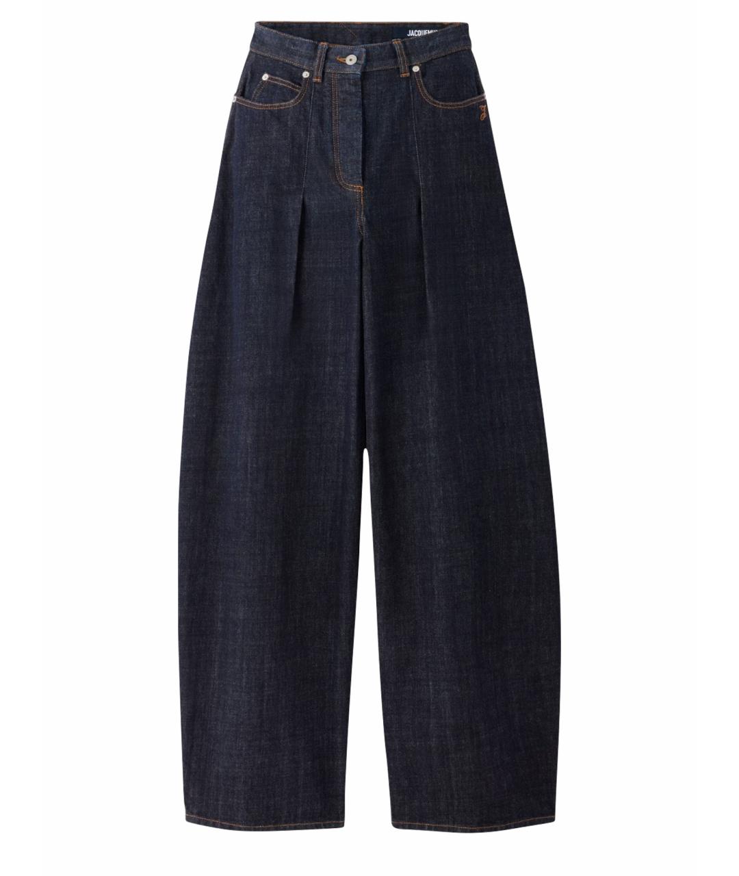 JACQUEMUS Темно-синие хлопковые прямые джинсы, фото 1