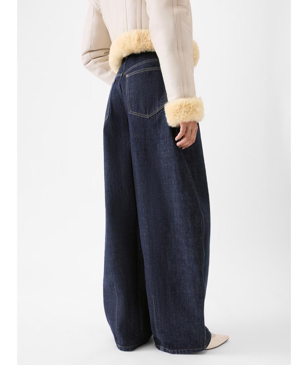 JACQUEMUS Темно-синие хлопковые прямые джинсы, фото 4