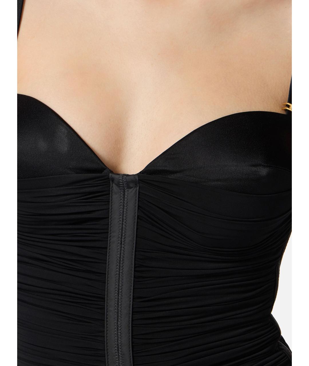 ELISABETTA FRANCHI Черное вискозное коктейльное платье, фото 5