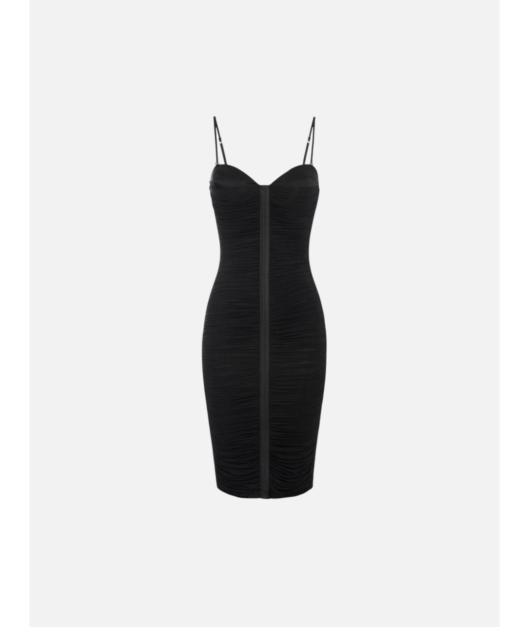 ELISABETTA FRANCHI Черное вискозное коктейльное платье, фото 6