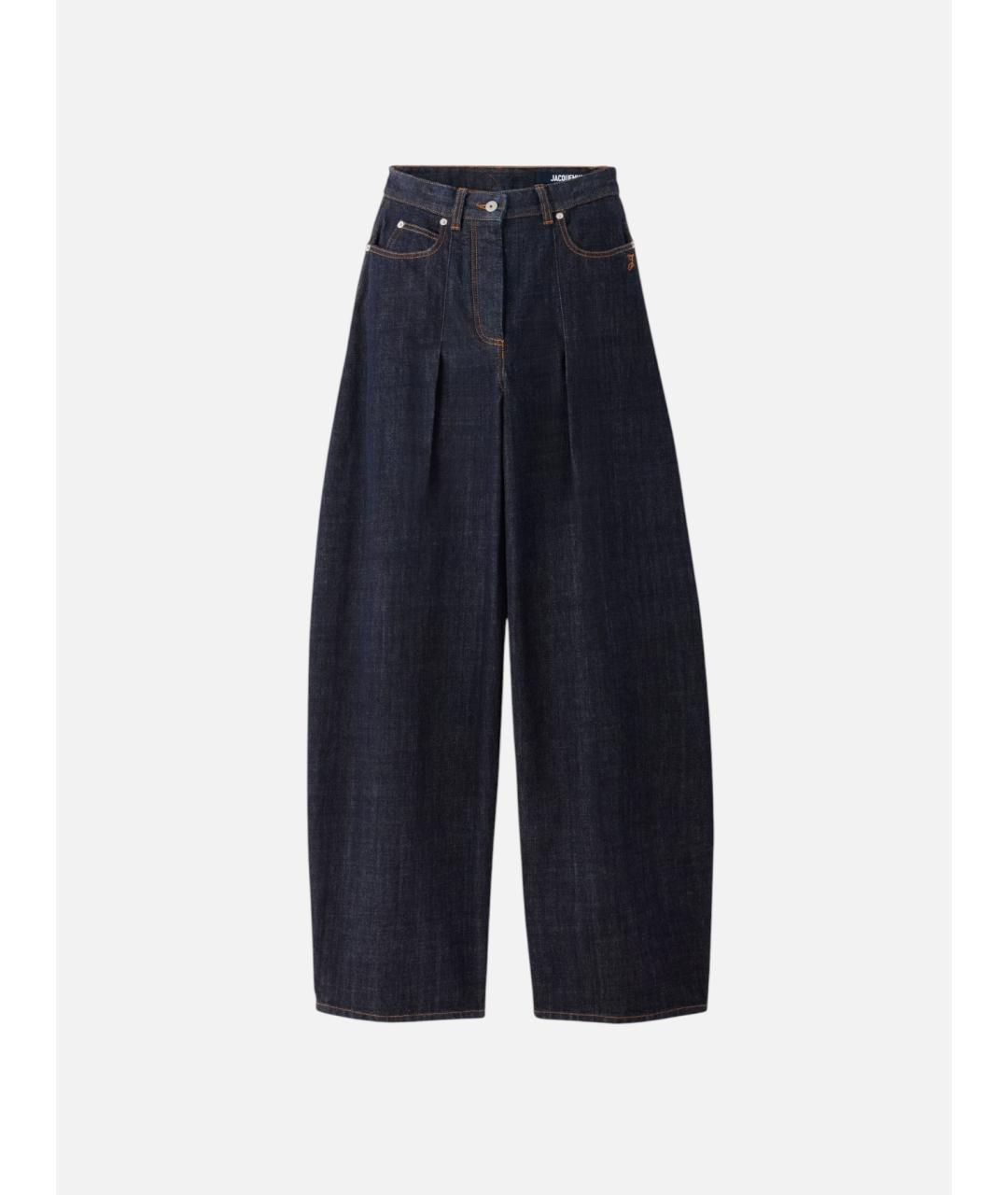 JACQUEMUS Темно-синие хлопковые прямые джинсы, фото 9