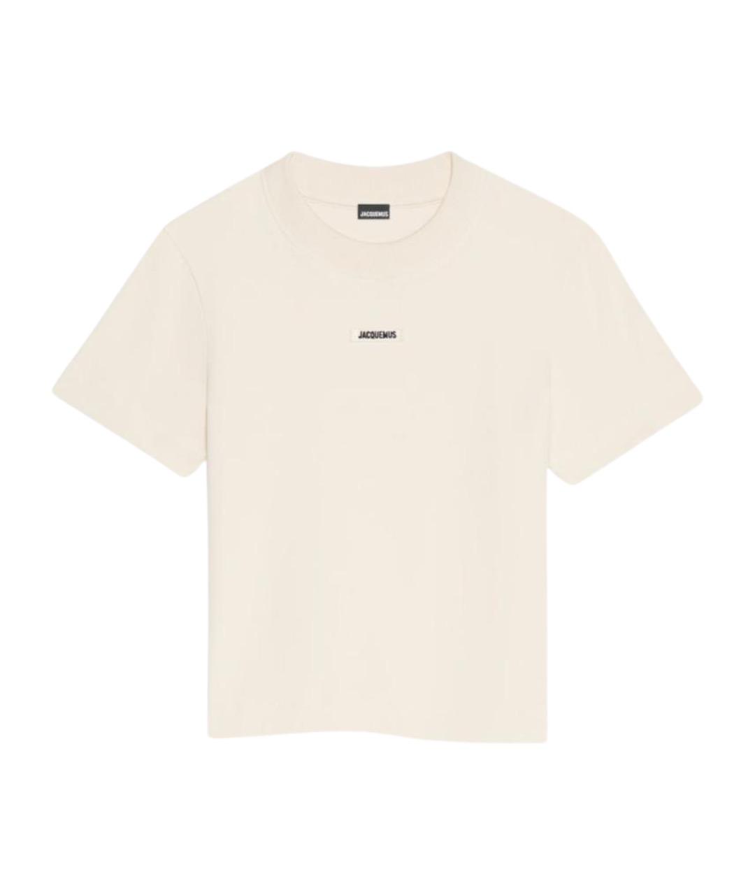 JACQUEMUS Бежевая хлопковая футболка, фото 1