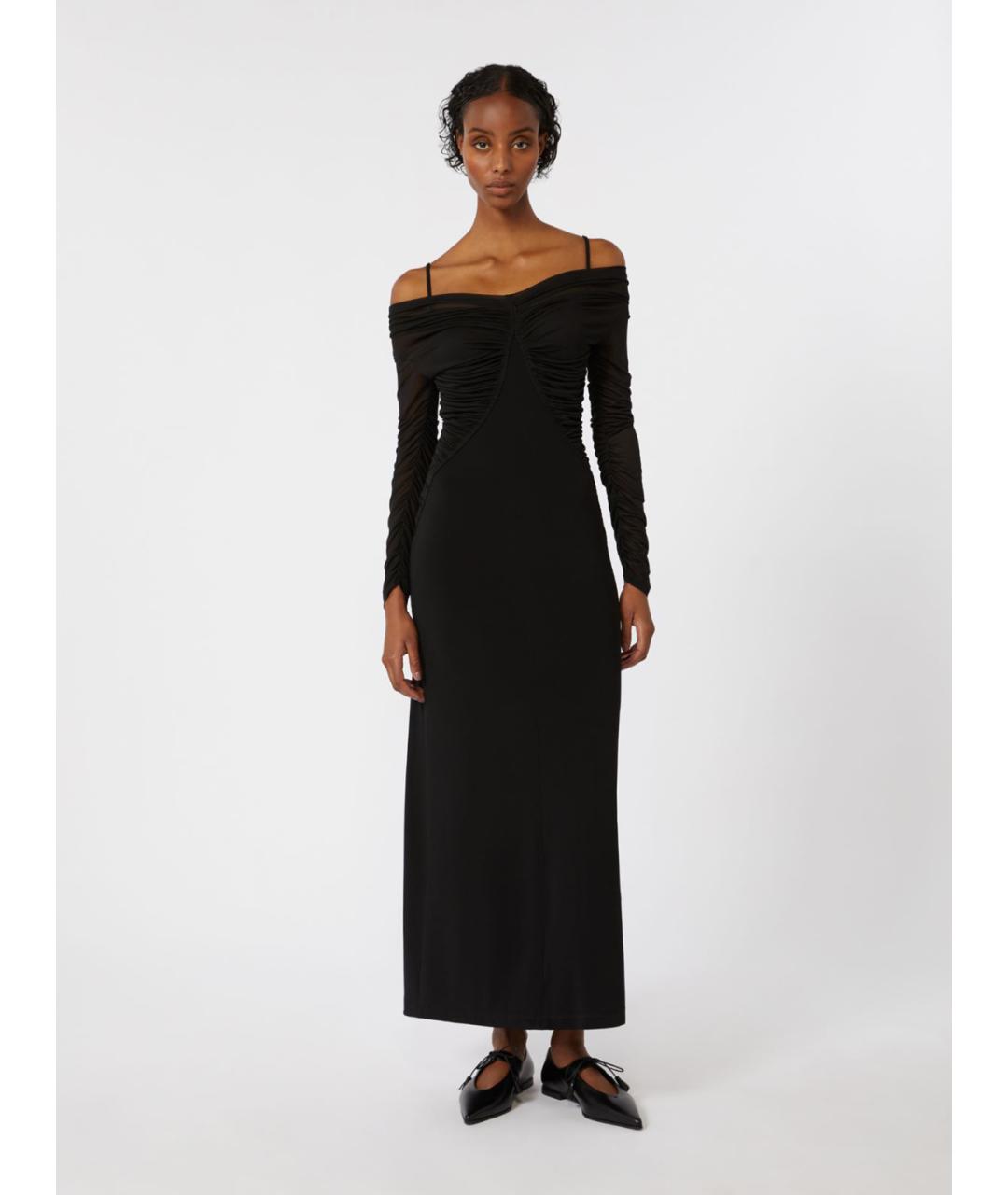MAX MARA Черное вискозное вечернее платье, фото 2