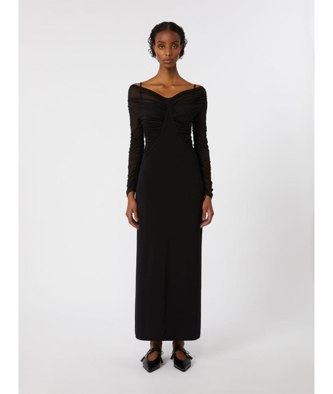 MAX MARA Черное вискозное вечернее платье, фото 4