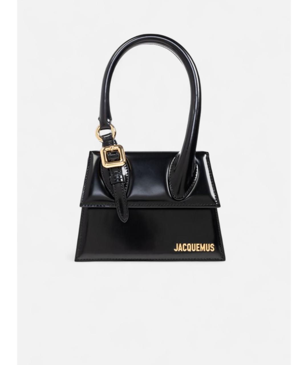 JACQUEMUS Черная кожаная сумка с короткими ручками, фото 6