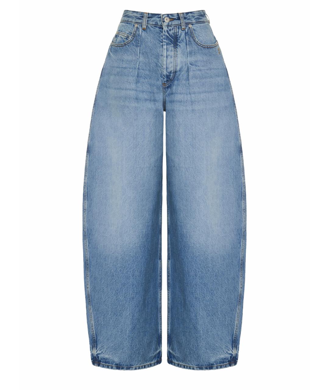 JACQUEMUS Голубые хлопковые прямые джинсы, фото 1
