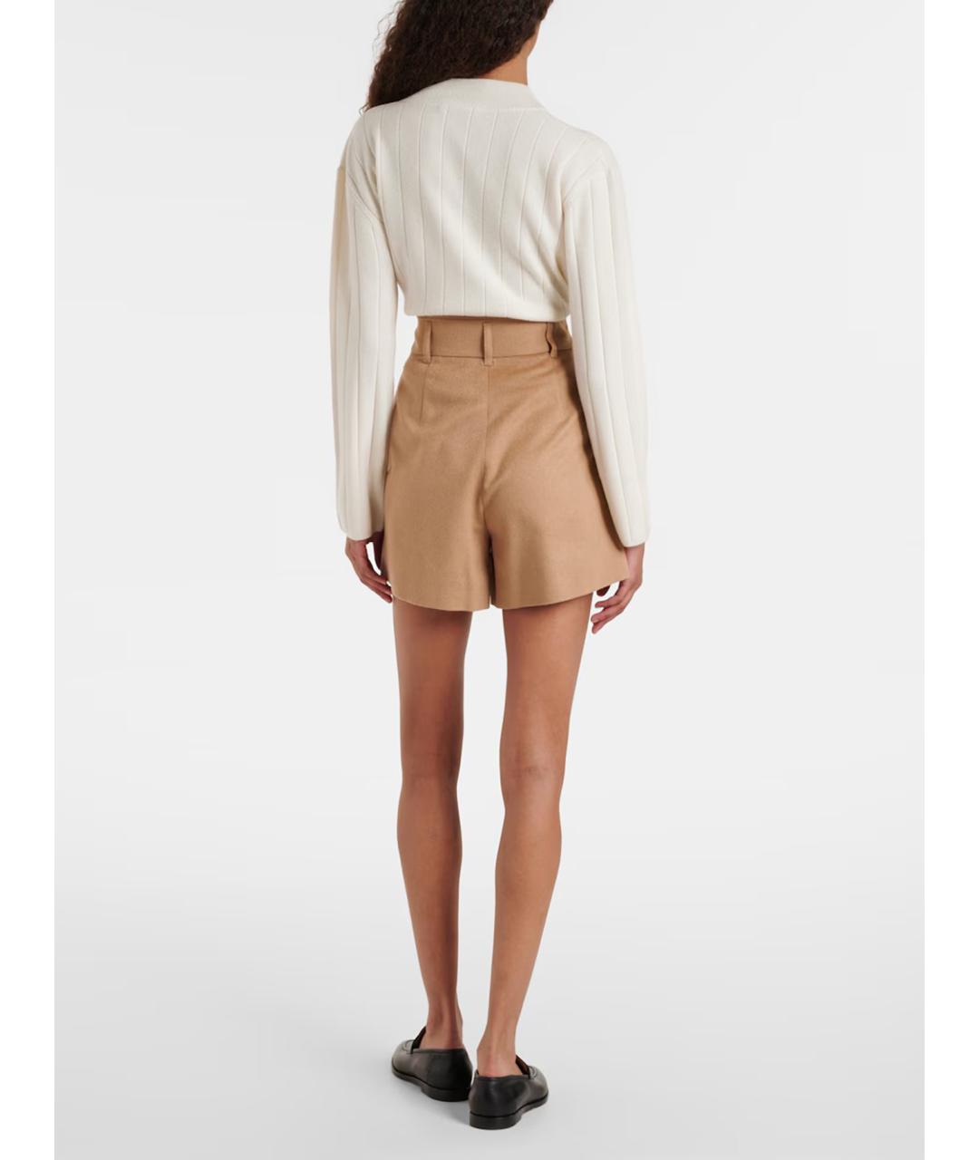 MAX MARA Бежевые шерстяные шорты, фото 3