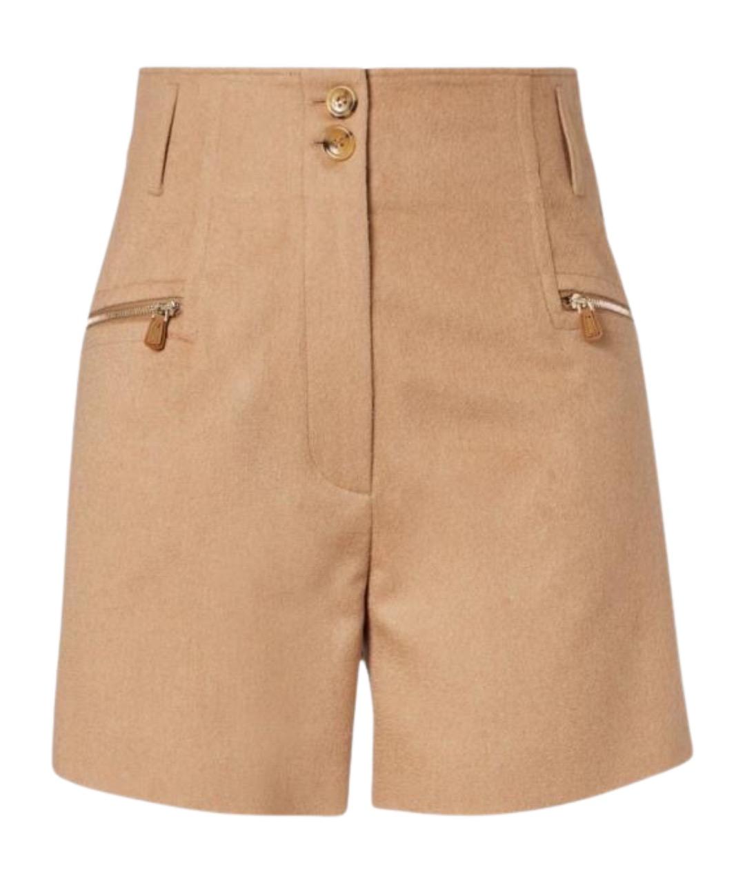 MAX MARA Бежевые шерстяные шорты, фото 1