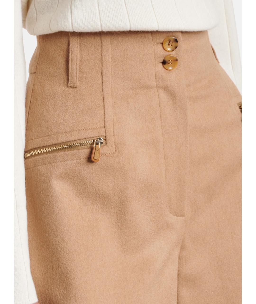 MAX MARA Бежевые шерстяные шорты, фото 4