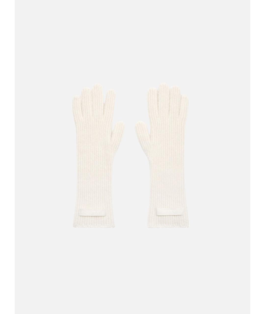 JACQUEMUS Белые шерстяные перчатки, фото 3